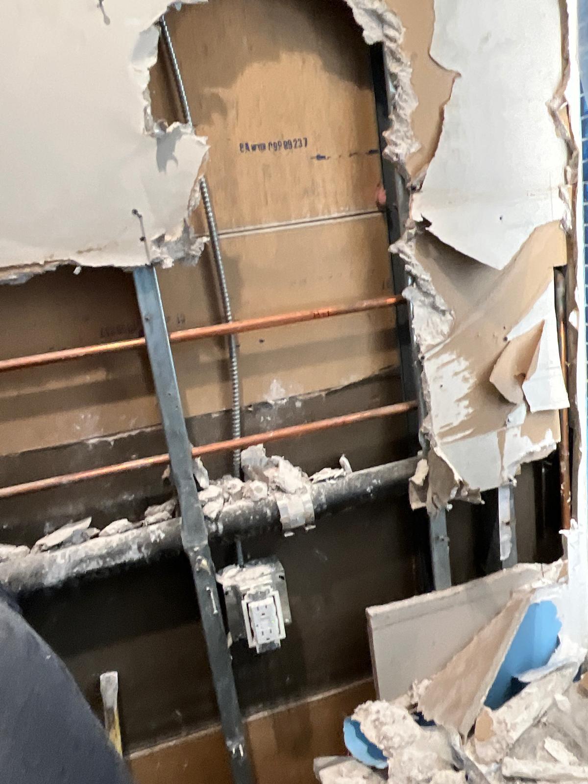 Exposed Wall Damage